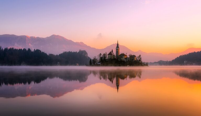 This is the image of the reflection of the nature in the water. It shows the outer world reflects our inner world.